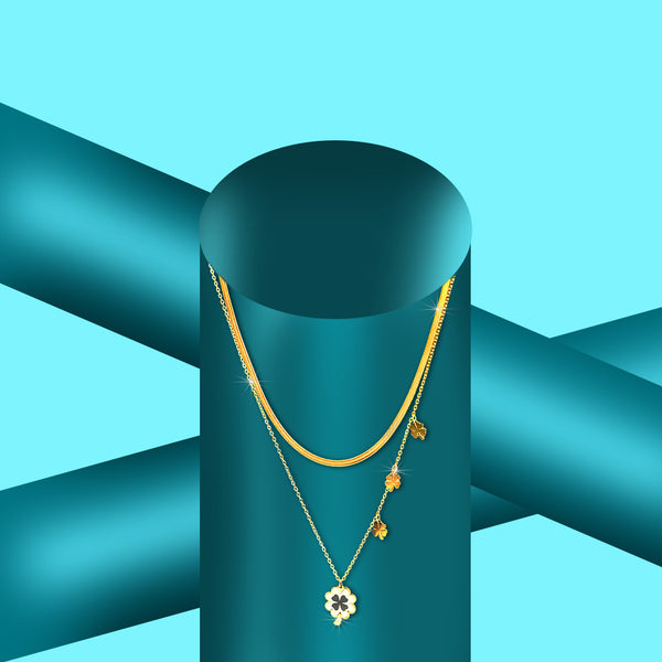 Four-Leaf Blade Chain Necklace