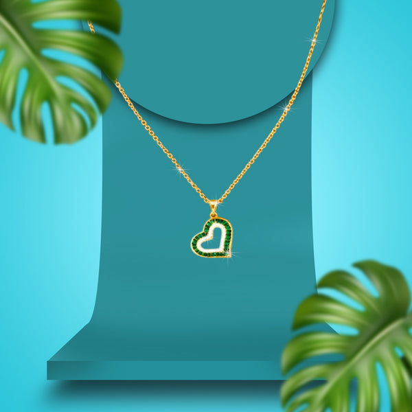Emerald Heart Pendant Necklace