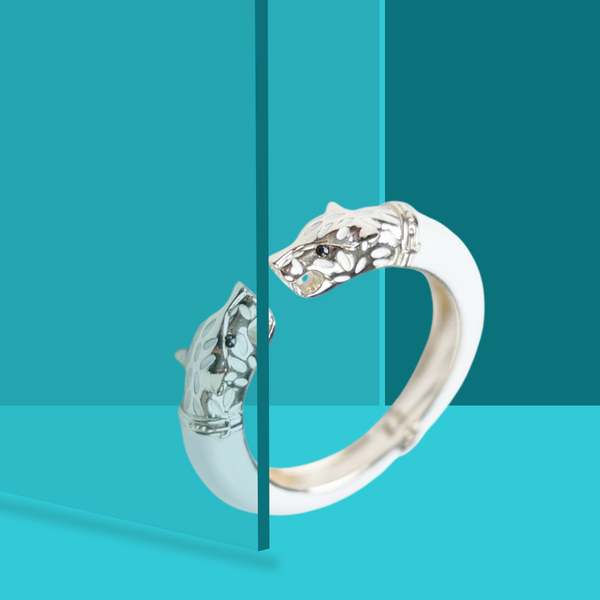 Jaguar Cuff Bangle for Women ( White )