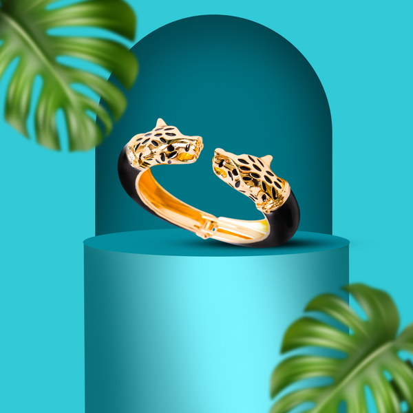 Jaguar Cuff Bangle for Women ( Black )