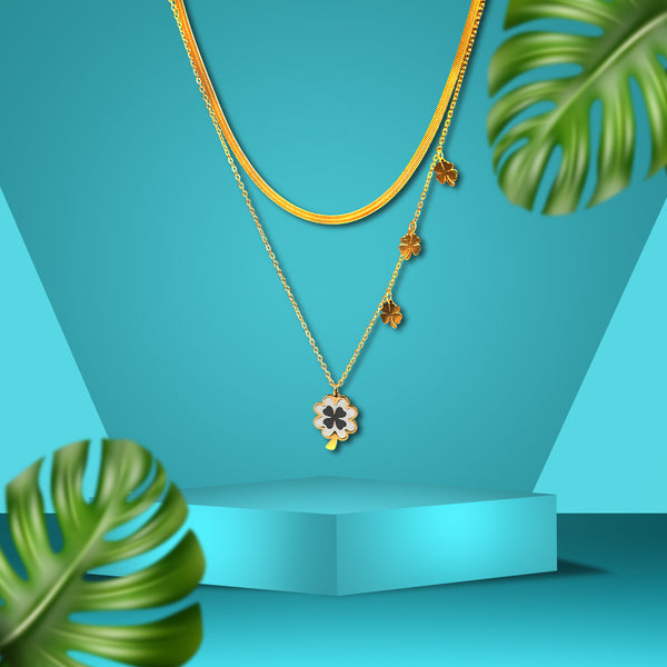 Four-Leaf Blade Chain Necklace
