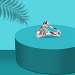 Minimal Pearl Open Adjustable Ring