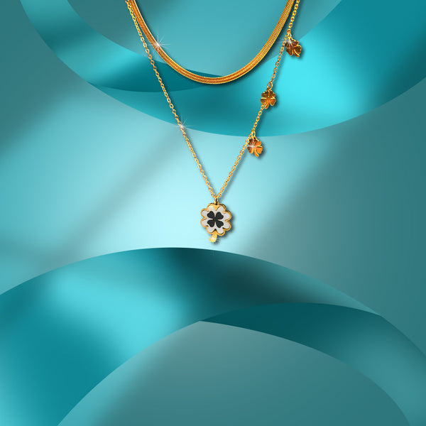 Four-Leaf Blade Chain Necklace