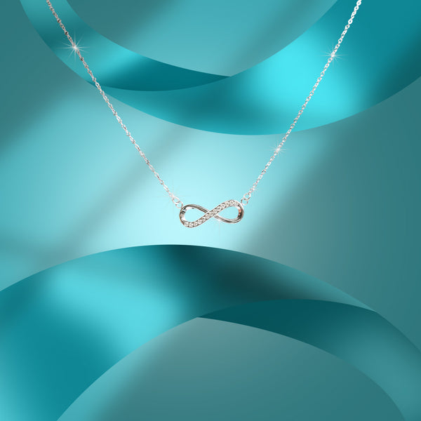 Infinity Love Necklace for Women – Silver Crystal Infinity Pendant Necklace