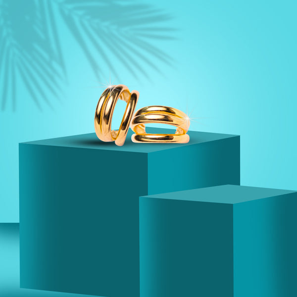 Triple Curved Hoop Earrings