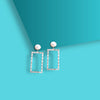 Frame Pearl Drop Earrings