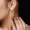 Frame Pearl Drop Earrings
