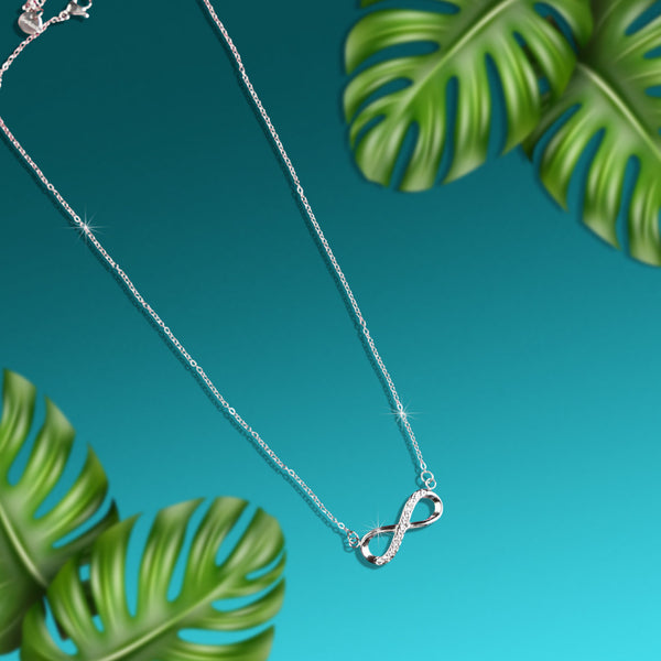 Infinity Love Necklace for Women – Silver Crystal Infinity Pendant Necklace