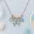 Mint Butterfly Charm Necklace