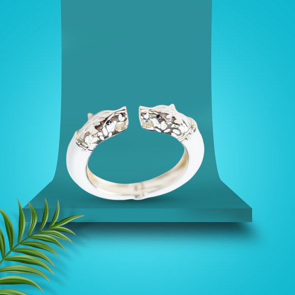 Jaguar Cuff Bangle for Women ( White )