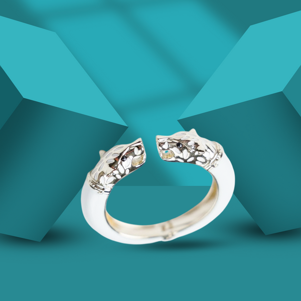 Jaguar Cuff Bangle for Women ( White )