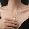 Emerald Heart Pendant Necklace