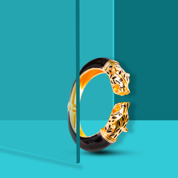 Jaguar Cuff Bangle for Women ( Black )