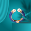 Blue Enamel & Pearl Bracelet