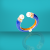 Blue Enamel & Pearl Bracelet