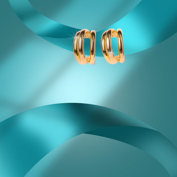 Triple Curved Hoop Earrings