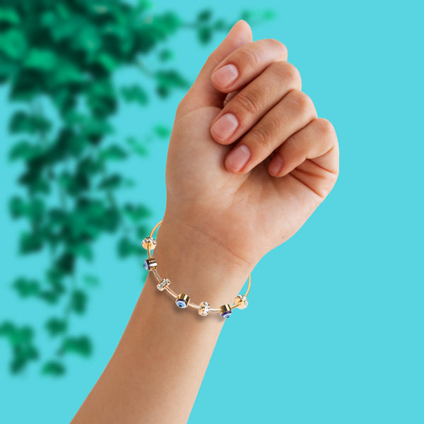 Midnight Evil Eye Bangle Bracelet