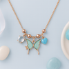 Mint Butterfly Charm Necklace