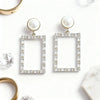Frame Pearl Drop Earrings